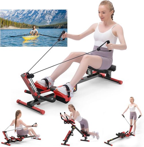 Zeneletics Compact Rowing Machine with Digital Monitor - Zeneletics