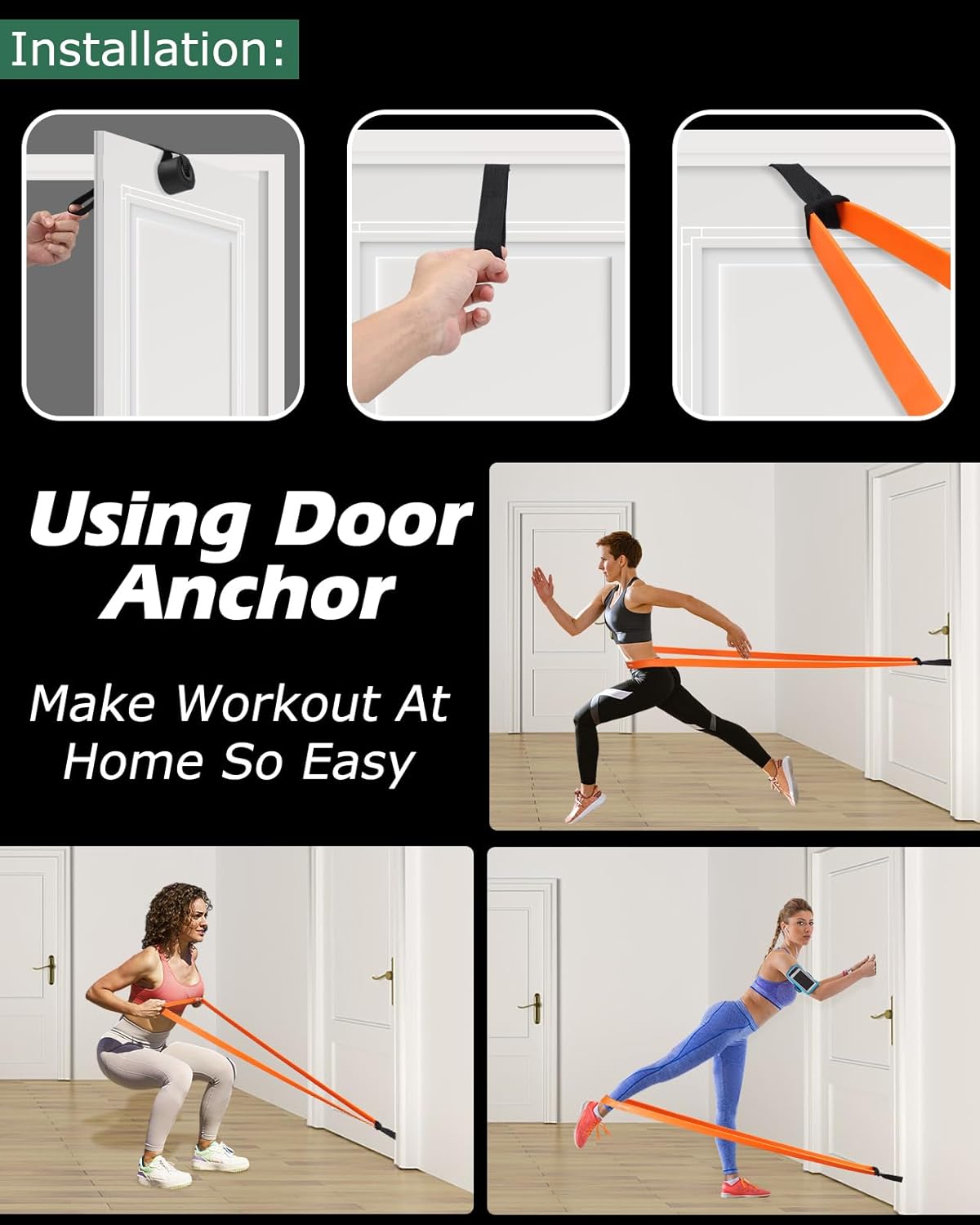 Zeneletics Resistance Band Set with Door Anchor